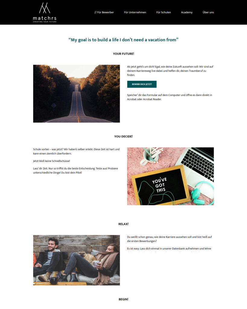 Website matchrs website