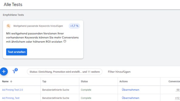 sea anzeigen testing